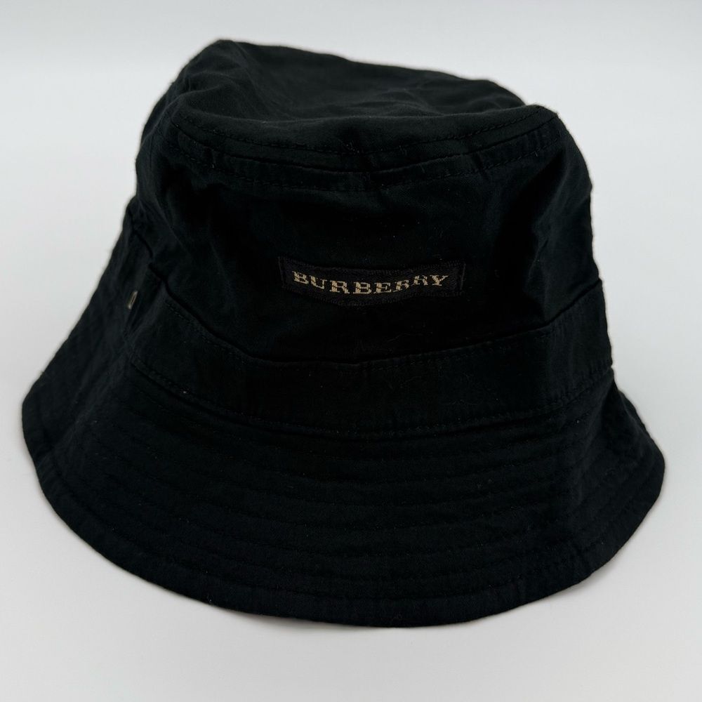 Vintage Burberry Golf Reversible Bucket Hat - Nova Check & Black - Picture 4 of 9